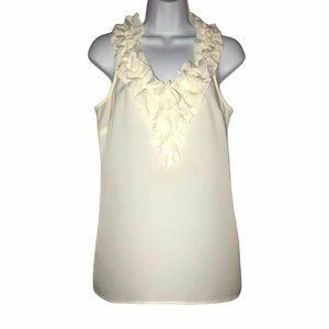 New York & Company Sleeveless Ruffled Blouse S